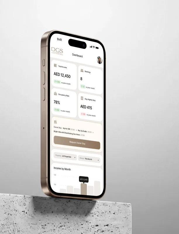 Owner dashboard on a phone